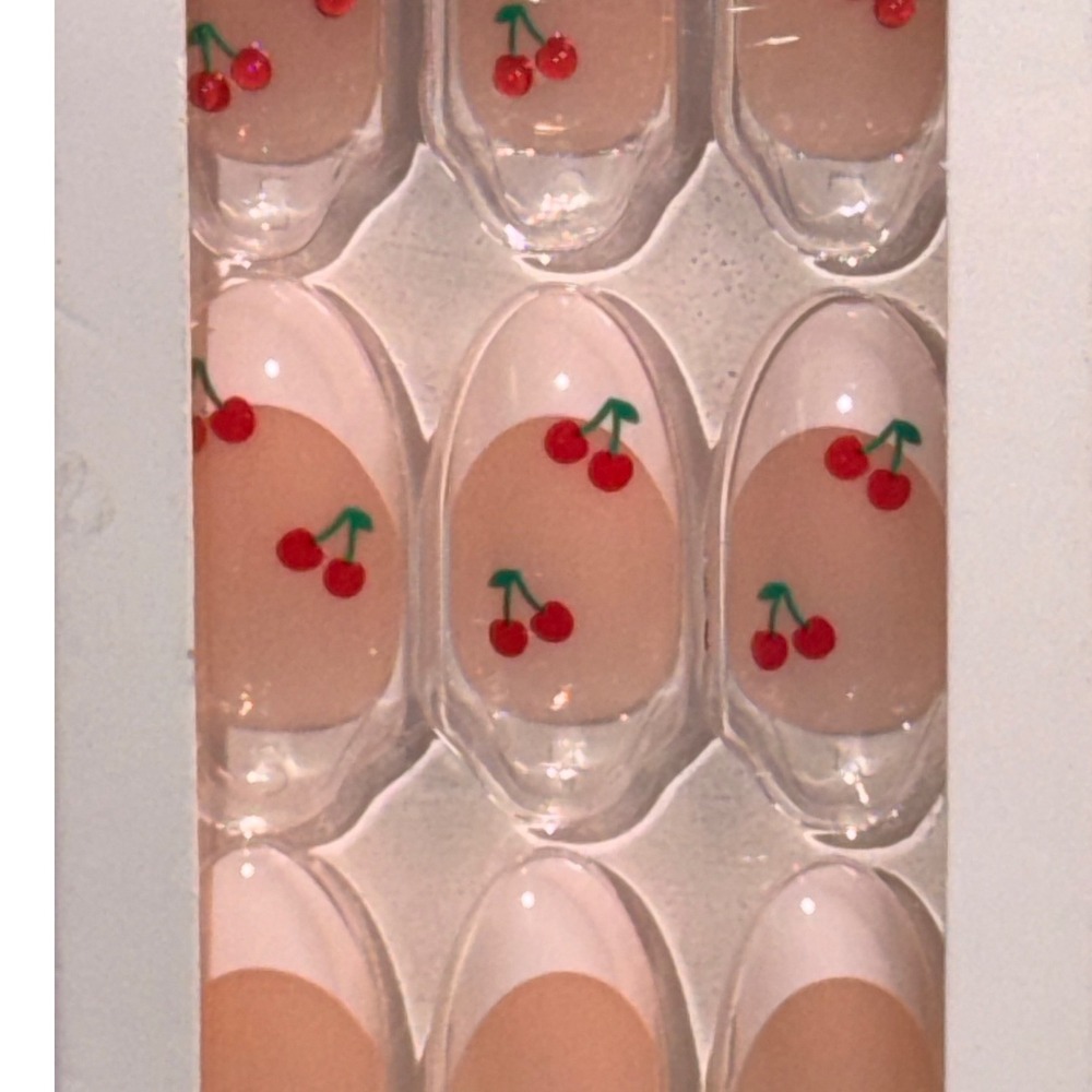 imPRESS Press On Nails Coast Cherry Fruit French Tip Nude 30ct New